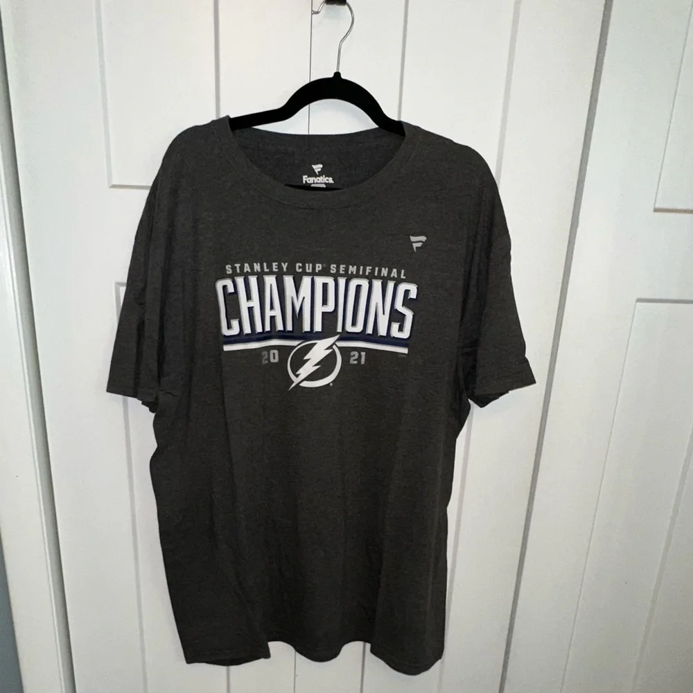 Bundle - 3 Lightning Shirts - Blue, White, and Gray Hockey T-Shirts - Picture 2 of 10